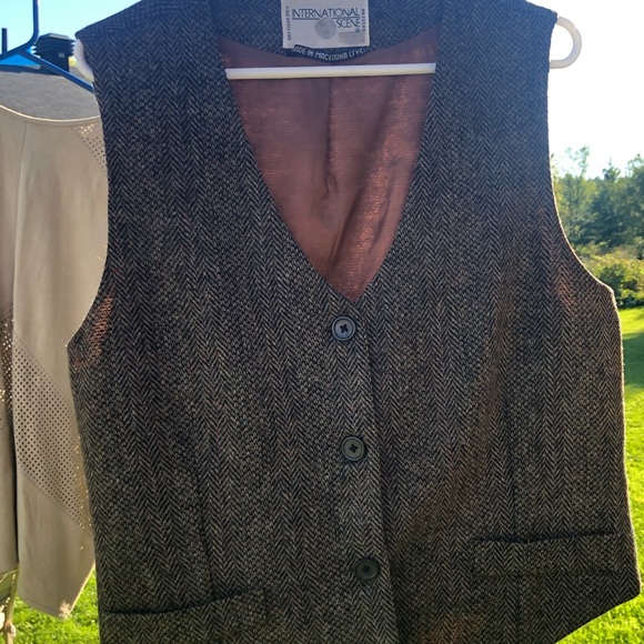 International Scene Tweed Vest - Vintage 90s - Picture 1 of 5